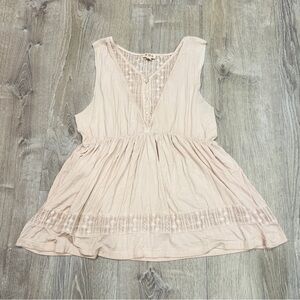 POL pale pink sleeveless lace tank top size M Summer coquette romantic fairy